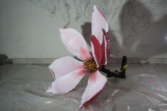 Pink Magnolia    <br/>57 x 42 x 41    <br/>PU paints on brass    <br/>2019